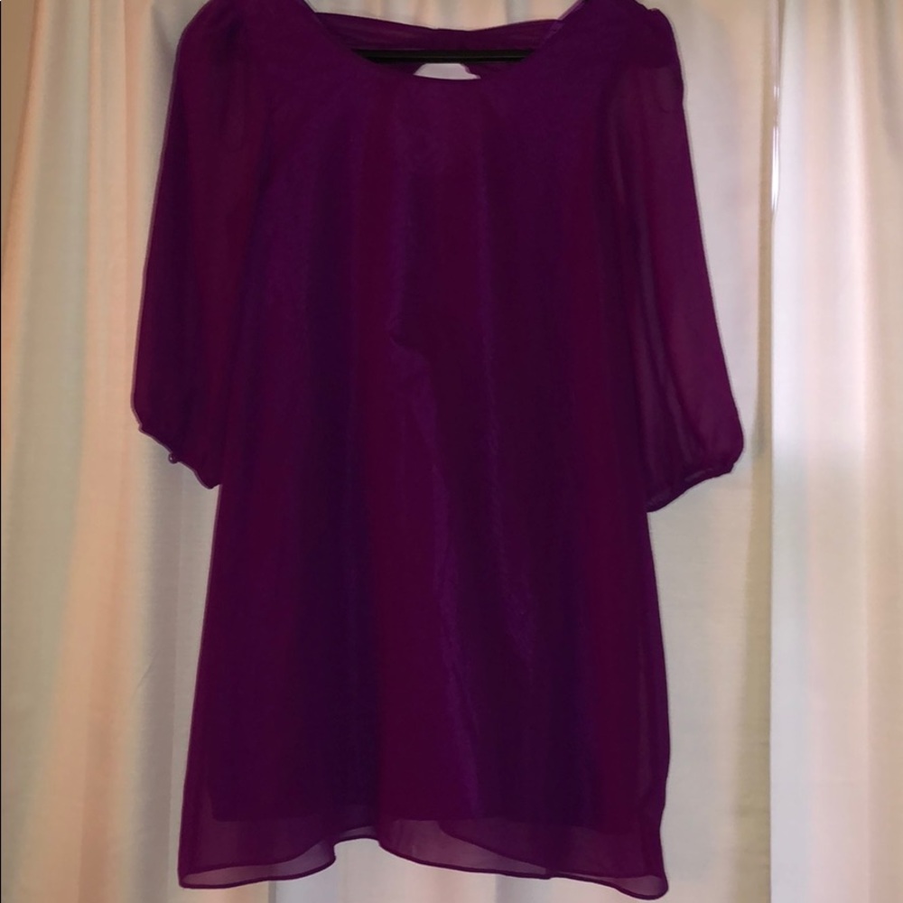 Forever 21 3/4 fuchsia shift dress (keyhole back)